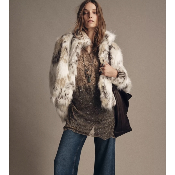 ZARA FAUX FUR JACKET - Picture 5 of 6